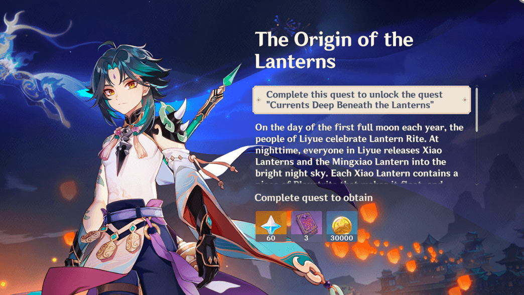 Genshin Impact The Origin of the Lanterns Quest Guide Lantern Rite Event Touch, Tap, Play