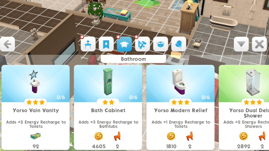 more energy in the sims mobile game