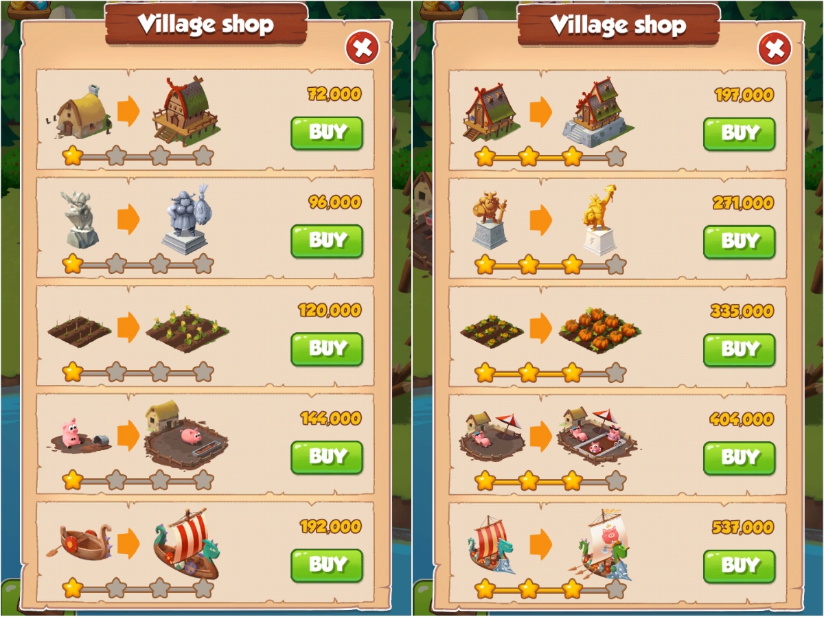 Coin Master Village Building Guide and Cost Touch, Tap, Play