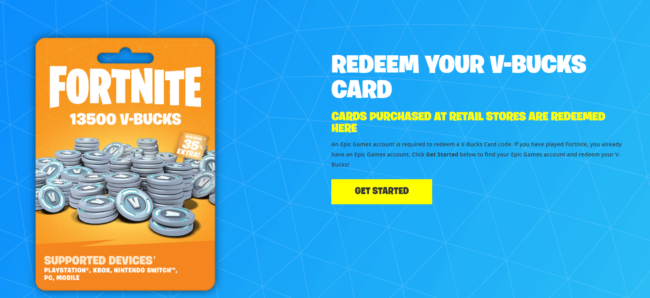 How To Redeem A V Bucks Gift Card In Fortnite Touch Tap Play