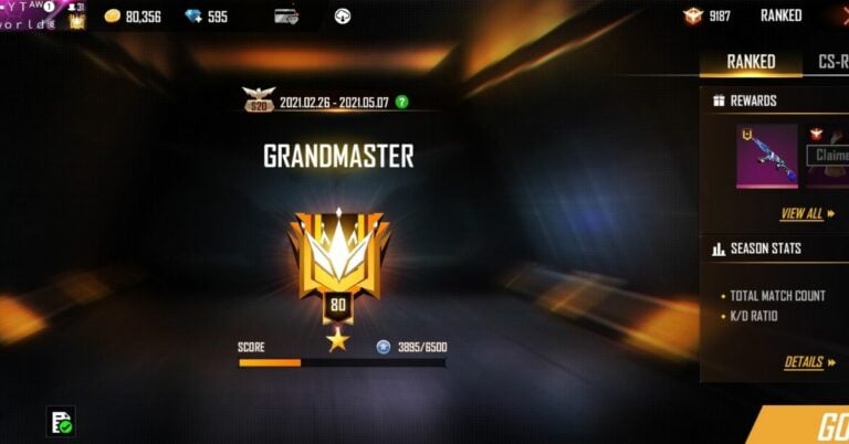 free fire grandmaster id password