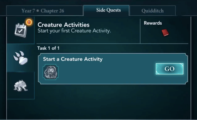 creature activity side quest harry potter hogwarts mystery