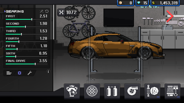 pixel car racer corvette c7 tune