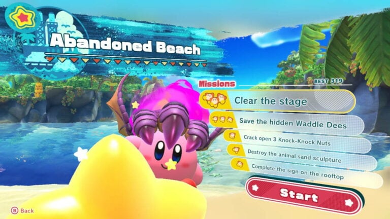 Mission Guide for Abandoned Beach in Kirby and the Forgotten Land - Touch,  Tap, Play