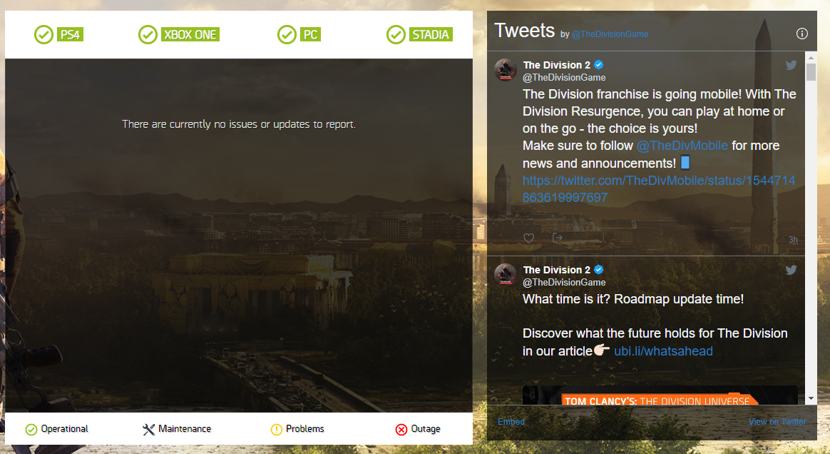 Is The Division 2 Down How To Check The Division 2 Server Status   Server Status Division 2 