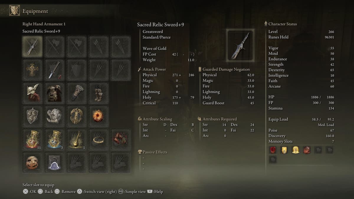 How To Get The Sacred Relic Sword In Elden Ring Touch Tap Play   Elden Ring Sacred Relic Sword Stats 