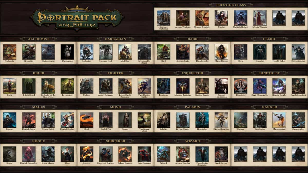 Top 25 Best Pathfinder Kingmaker Mods Touch Tap Play   Portrait Pack 2024 