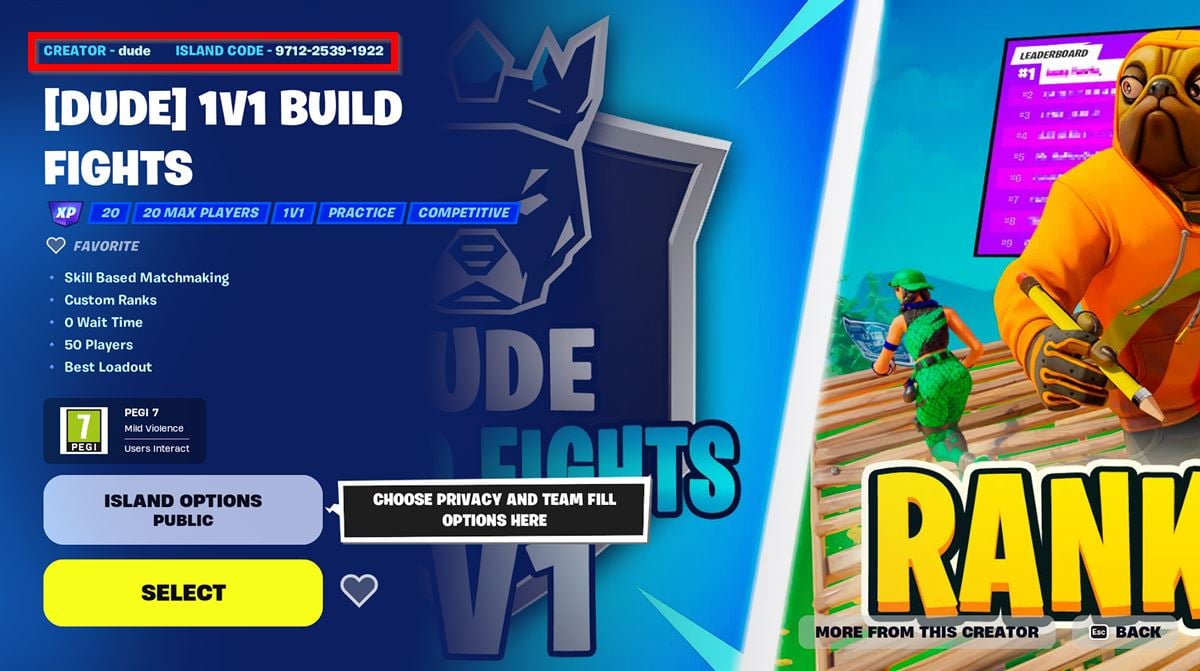 Best Fortnite 1 Vs. 1 Map Codes - Touch, Tap, Play