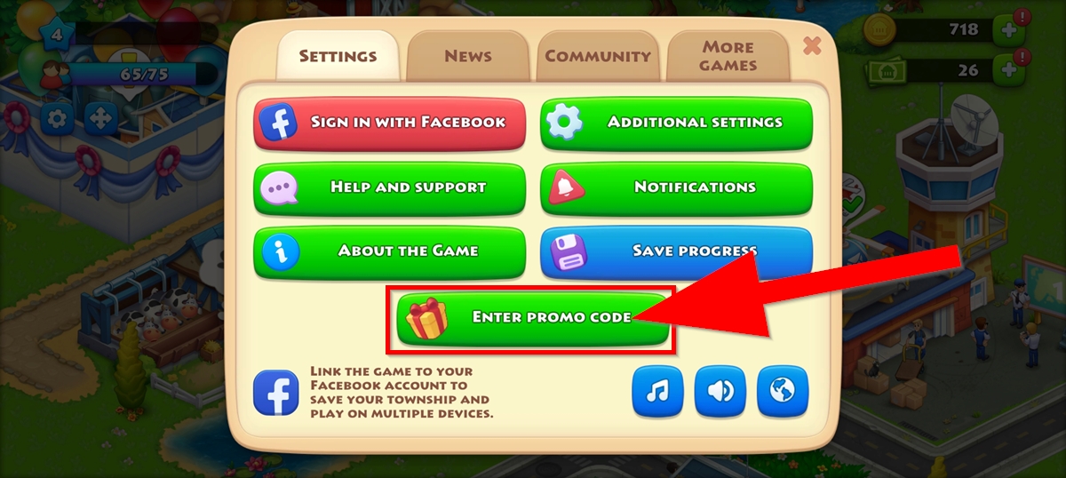 Township Promo codes Touch, Tap, Play